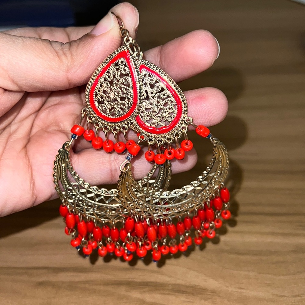 Red Jhumkas